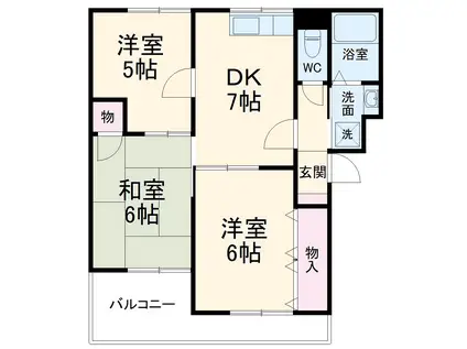 ヴァンベール南浦和(3DK/3階)の間取り写真