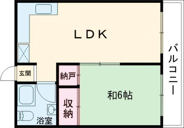 メゾンドワタナベ(1LDK/2階)の間取り写真