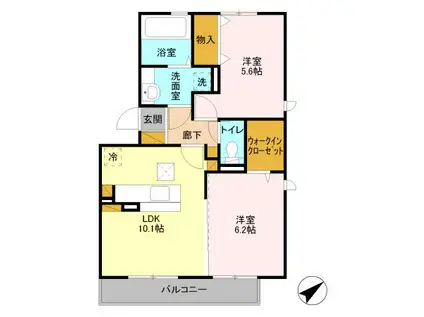 LIEN(2LDK/1階)の間取り写真