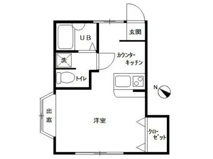 ハイムメイプル(ワンルーム/2階)の間取り写真