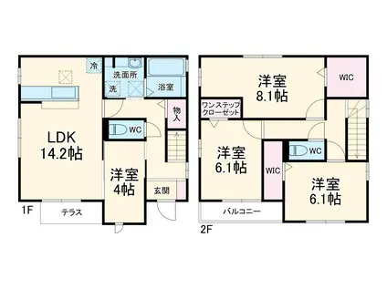 東海道本線 浜松駅 バス乗車時間:20分 大正坂下バス停で下車 徒歩2分 2階建 築12年(4LDK)の間取り写真