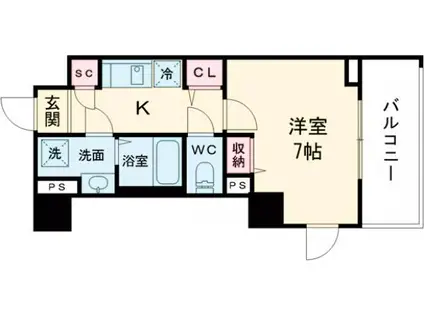 BPRレジデンス町田(1K/6階)の間取り写真