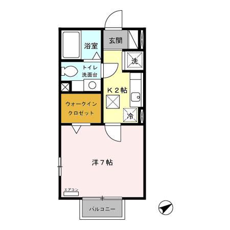 グータン(1K/1階)の間取り写真