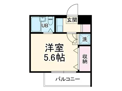 ベルトピア南浦和Ⅲ(1K/1階)の間取り写真