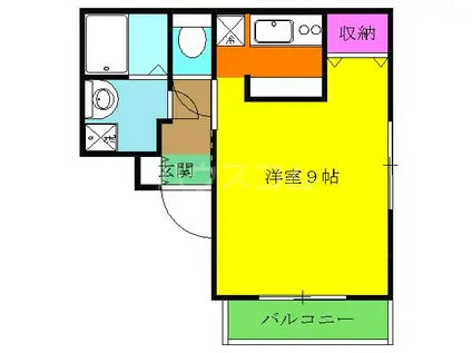 リベルテプレジール蘇我(1K/2階)の間取り写真