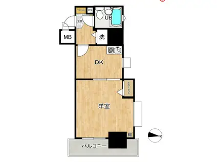 ライオンズマンション千葉東(1DK/3階)の間取り写真