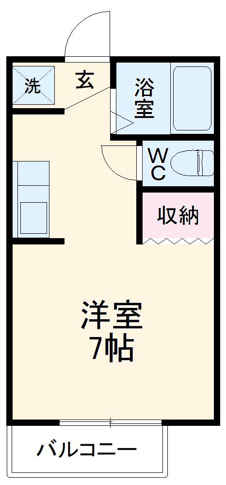 グローブ(ワンルーム/1階)の間取り写真