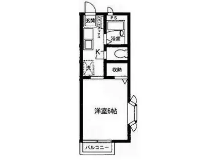 コンフォート宮前(1K/2階)の間取り写真