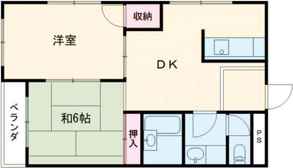 サンリットヤハギ(2DK/3階)の間取り写真