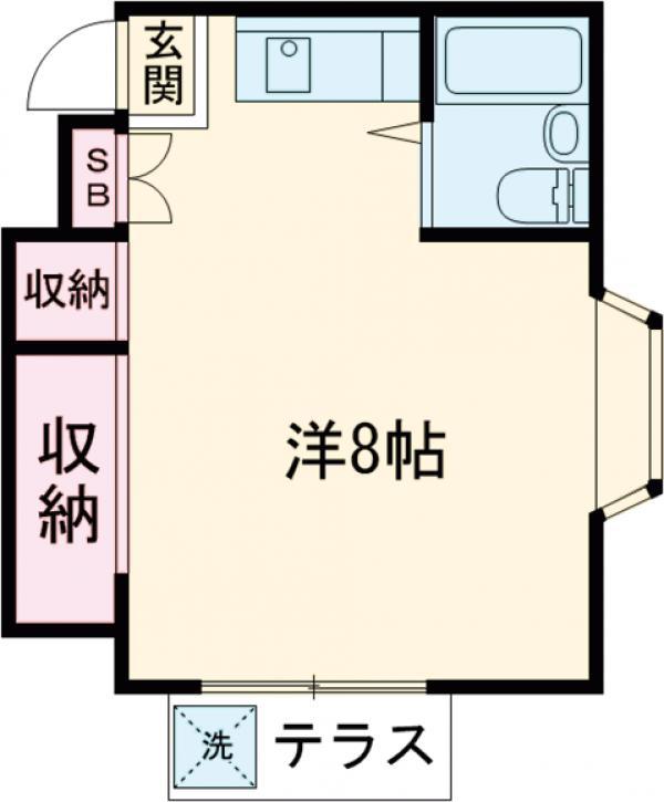 ホワイトコーポ(ワンルーム/2階)の間取り写真