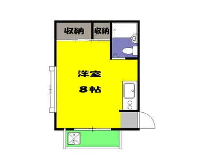 ホワイトコーポ(ワンルーム/2階)の間取り写真