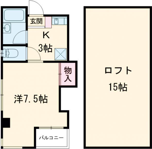 アルファコア(1K/4階)の間取り写真