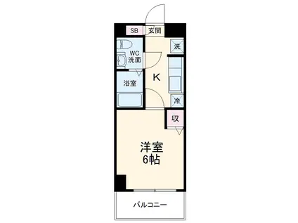 レアレジデンス稲毛(1K/3階)の間取り写真