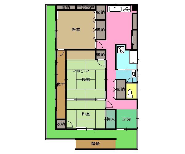 土屋荘(3DK/2階)の間取り写真