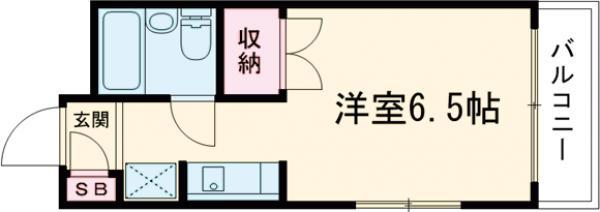 ヴィラアンテウス(ワンルーム/4階)の間取り写真
