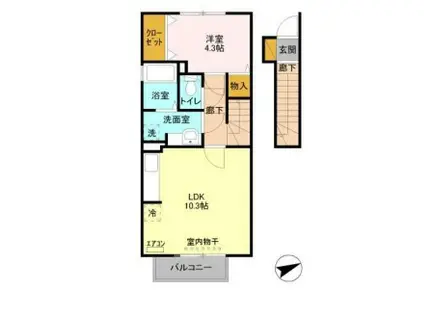 LA SPLENDEUR(1LDK/2階)の間取り写真