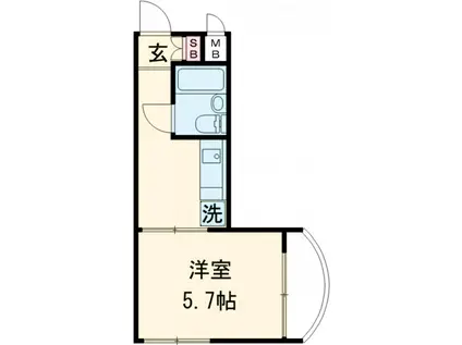 ピア清水(1K/3階)の間取り写真