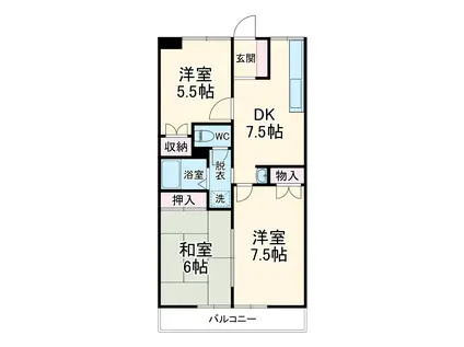 クレスト蘇我(3DK/2階)の間取り写真