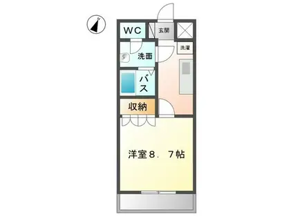 プライム・ガーデン(1K/2階)の間取り写真