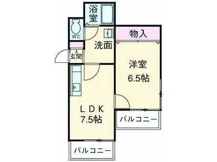 プラネットハイム(1LDK/4階)の間取り写真