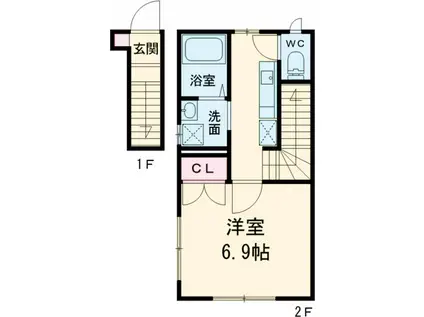 M・Tハウス(1K/2階)の間取り写真