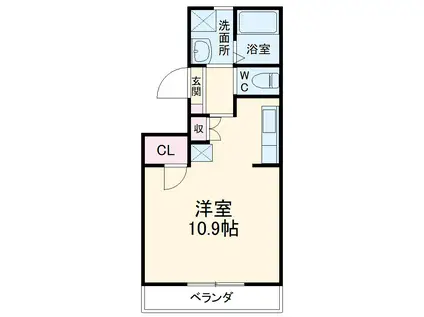 ディアエイト(1K/3階)の間取り写真