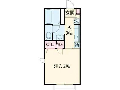 プレジオAX(1K/1階)の間取り写真
