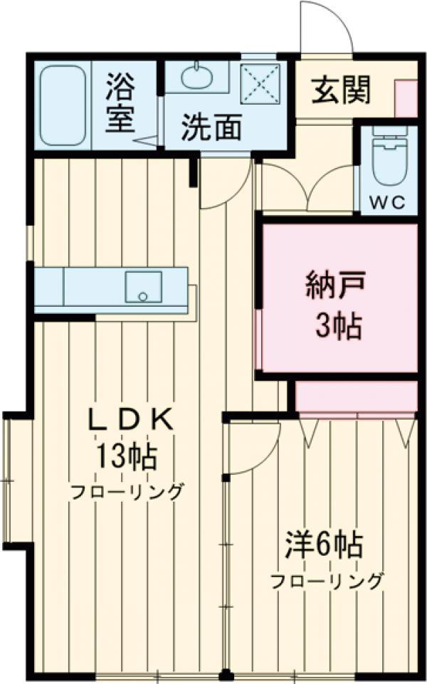 CASAVERDE南荻窪D棟(1SLDK/1階)の間取り写真