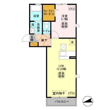 フェリーチェ(1LDK/1階)の間取り写真