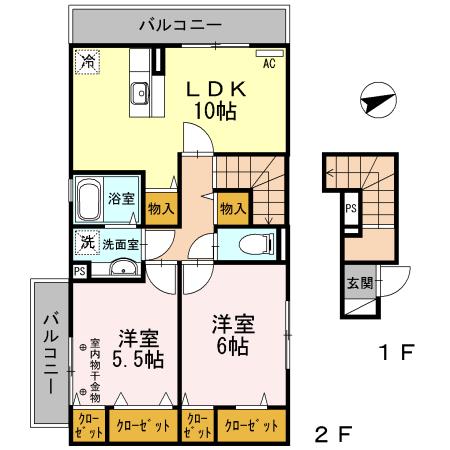 コンソラータ(2LDK)の間取り写真