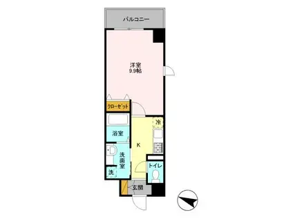 アーバンシャトー千葉(1K/5階)の間取り写真