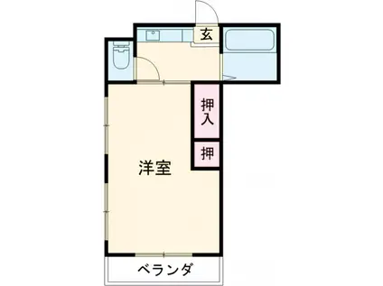 優宏荘(1K/2階)の間取り写真