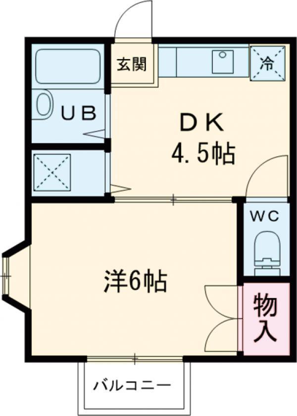 井口ハイデンス3(1DK/1階)の間取り写真