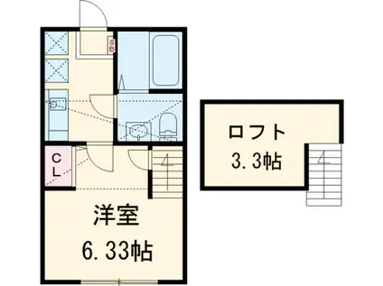 ルマーク鶴川(1K/2階)の間取り写真