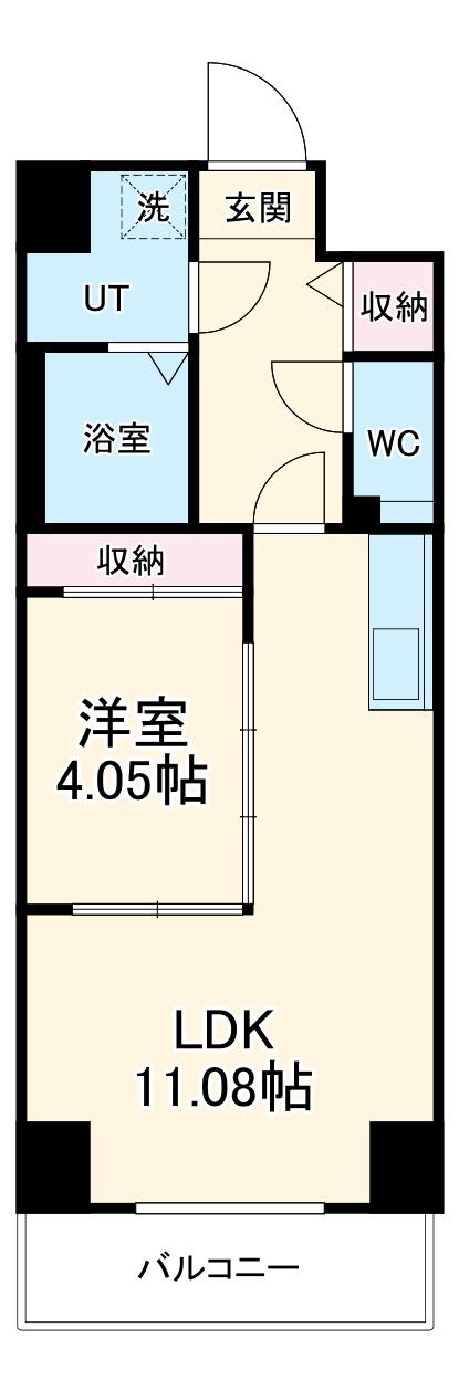 S-FORT古出来FIORE(1LDK/11階)の間取り写真