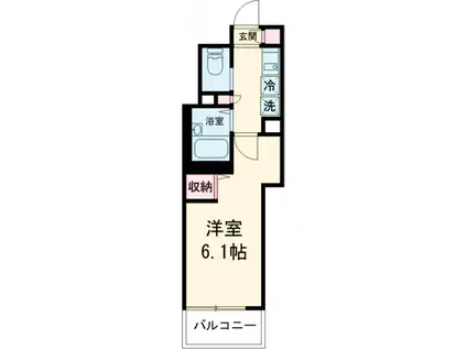 フェリーチェ阿佐ヶ谷Ⅵ(1K/2階)の間取り写真