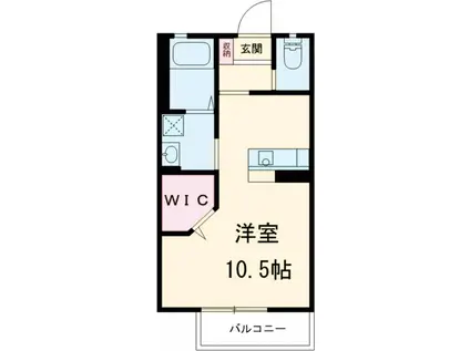 東屋 輝(ワンルーム/2階)の間取り写真