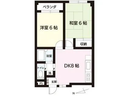 メゾン・ヤマザキ(2DK/3階)の間取り写真