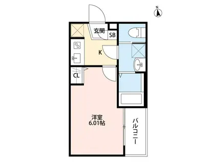 ディアネクスト戸田公園(1K/1階)の間取り写真