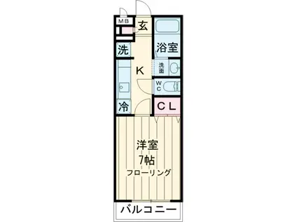 ストーンウェル(1K/1階)の間取り写真