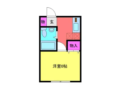 学舎・宇田川荘(1K/1階)の間取り写真