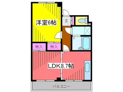 ドルトワール篠崎Ⅱ号棟(1LDK/1階)の間取り写真
