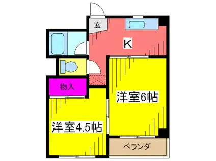 角栄マンション(2K/3階)の間取り写真