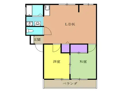 カーサエミ(2LDK/1階)の間取り写真