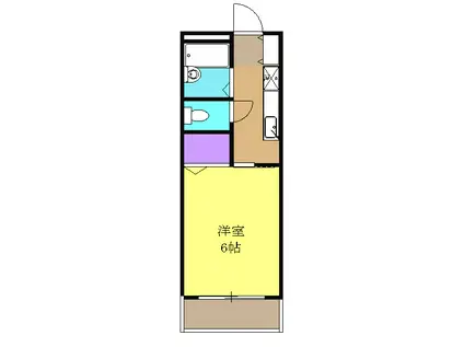 エテール谷田(1K/2階)の間取り写真