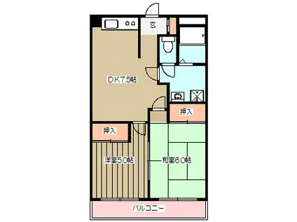 サチマンション(2DK/3階)の間取り写真