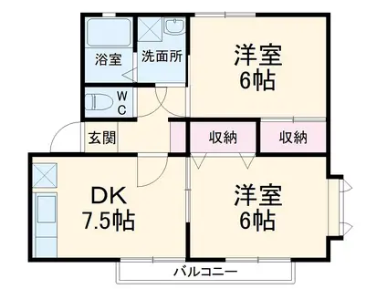 パナクオリティA(2DK/2階)の間取り写真