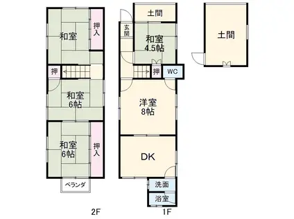 南垣内貸家(4DK)の間取り写真