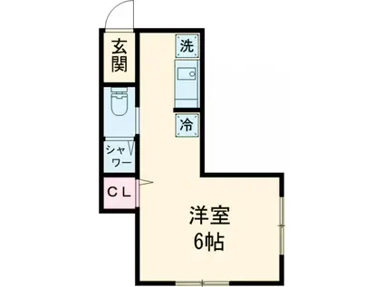 銀輪ビル(ワンルーム/4階)の間取り写真
