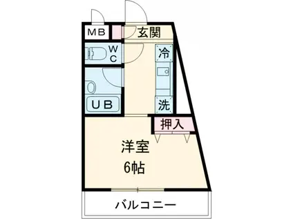 フェイムドゥボウ(1K/2階)の間取り写真
